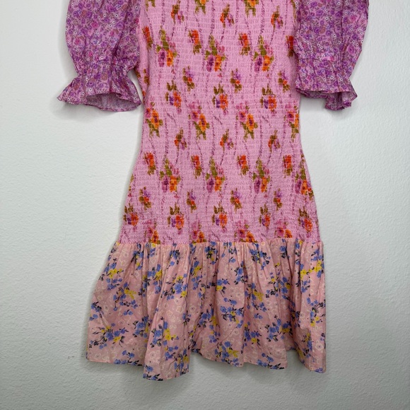 LoveShackFancy Luppa Shirred Floral Mini Dress - Picture 6 of 9